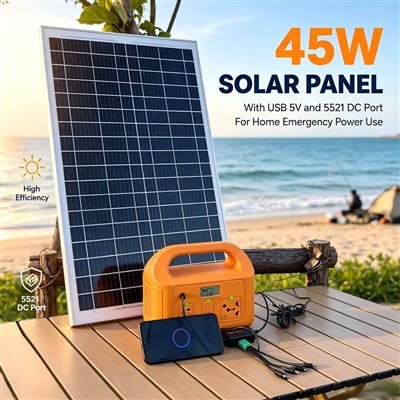 45W solárny panel Solárny napájací modul 5V 9V 18V s vodidlom s krokosvorkou na nastavenie vonkajšej záložnej energie